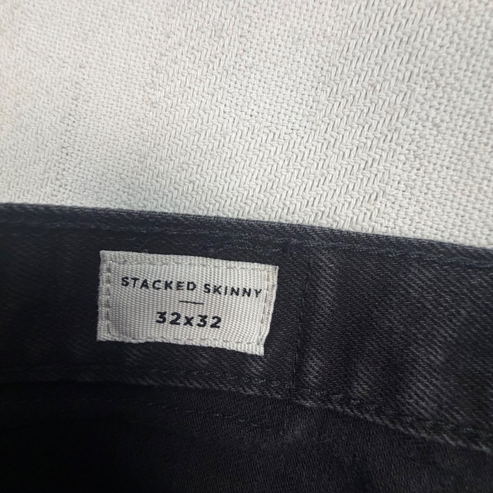 PacSun Stacked Skinny Jeans Mens 32x32 Distressed Ripped Black Denim Pants - Picture 4 of 9